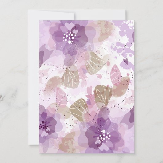 Paarse Bloesem Bloesem Verjaardagsfeest Kaart (Achterkant)