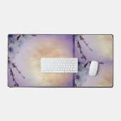 Paarse bloesem bureaumat (Keyboard & Muis)