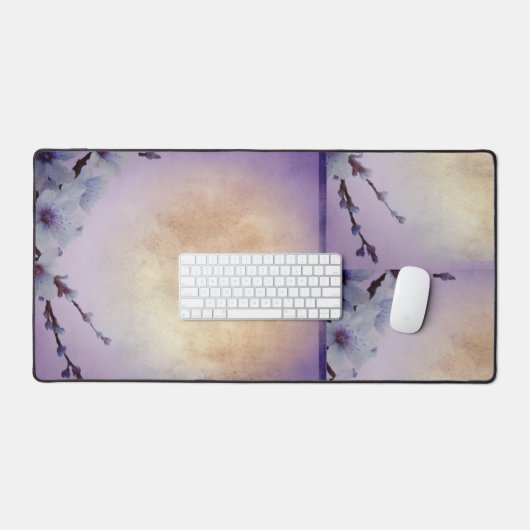 Paarse bloesem bureaumat (Keyboard & Muis)