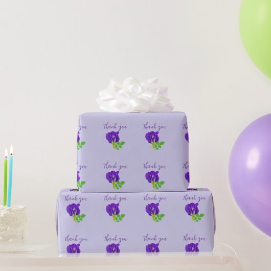 Paarse bloesem cadeaupapier (Feestgeschenken)