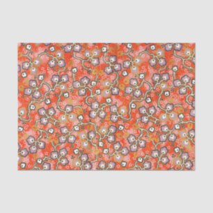 Paarse bloesem Rode Japanse origami Tissuepapier