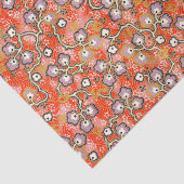 Paarse bloesem Rode Japanse origami Tissuepapier (Detail)