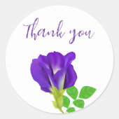 Paarse bloesem ronde sticker (Voorkant)