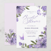 Paarse bloesem vrijgezellenfeest kaart (Voorkant / Achterkant)