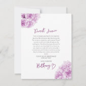 Paarse bloesem waterverf bruidsmeisje voorstel notitiekaartje (Achterkant)