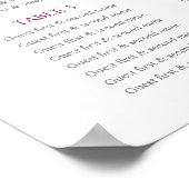 Paarse Bloesem waterverf Zitting Grafiek Trouwen Poster (Hoek)