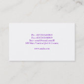 paarse bloesem, wit elegant visitekaartje (Achterkant)