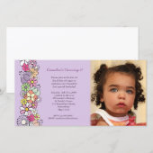 Paarse Bloesems Baby Meisjes 2e Verjaardag Uitnodi (Voorkant / Achterkant)