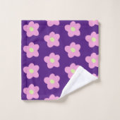Paarse bloesems bad handdoek (Wasdoekje)