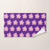 Paarse bloesems bad handdoek (Handdoek)