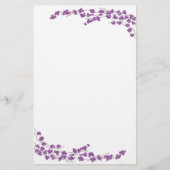 Paarse bloesems briefpapier (Voorkant)