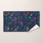 Paarse bloesems en Blauwgroen bladeren Bad Handdoek (Handdoek)