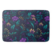 Paarse bloesems en Blauwgroen bladeren Badmat (Voorkant)