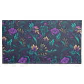 Paarse bloesems en Blauwgroen bladeren Kussensloop (Voorkant-Links)