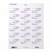 Paarse Bloesems en Hart Etiket (Full Sheet)