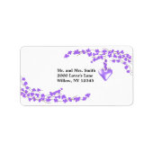 Paarse bloesems en Heart Etiket (Voorkant)