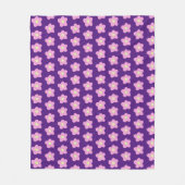 Paarse bloesems fleece deken (Voorkant)