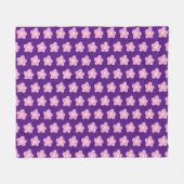 Paarse bloesems fleece deken (Voorkant (Horizontaal))