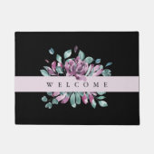 Paarse bloesems Floral Welkom Deurmat (Voorkant)