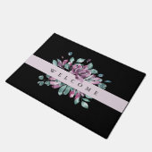 Paarse bloesems Floral Welkom Deurmat (Schuin)