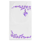 Paarse Bloesems Hart Accent Klein Cadeauzakje (Achterkant)
