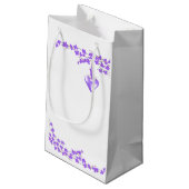 Paarse Bloesems Hart Accent Klein Cadeauzakje (Achterkant Gekanteld)