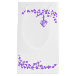 Paarse bloesems hartaccent klein cadeauzakje