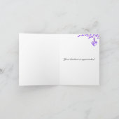 Paarse Bloesems met Hart Bedankt (Binnen)