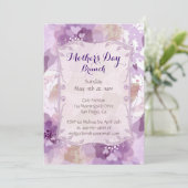 Paarse Bloesems Moederdag Brunch Kaart (Staand voorkant)