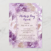 Paarse Bloesems Moederdag Brunch Kaart (Voorkant / Achterkant)