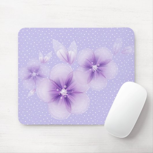 Paarse bloesems op de Muismat van Stippen (Met muis)