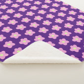 Paarse bloesems sherpa deken (3/4)