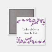 Paarse bloesems Sla de datum op Magneet (Voorkant / Achterkant)