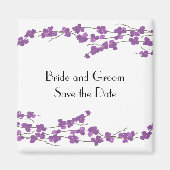 Paarse bloesems Sla de datum op Magneet (Voorkant)