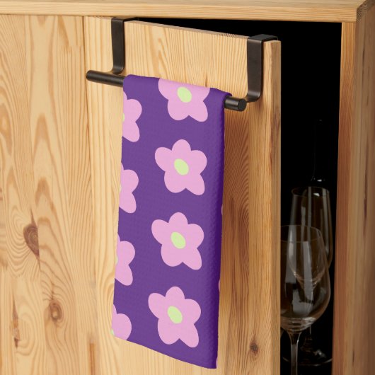 Paarse bloesems theedoek (Derde Gevouwen)