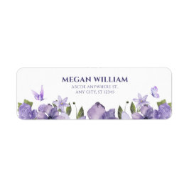 Paarse bloesemvlinder etiket