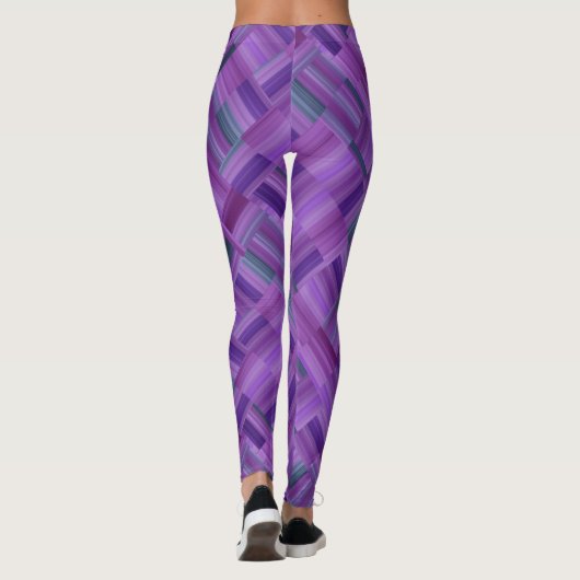 Paarse blokontwerp leggings (Achterkant)