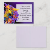 Paarse Blomsterkort na begrafenis Dank je kaarten Notitiekaartje (Voorkant / Achterkant)