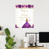 Paarse blond haar meisje lief zestien welkom poster (Thuiskantoor)