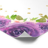 Paarse blond haar meisje verjaardagsfeestje welkom poster (Hoek)