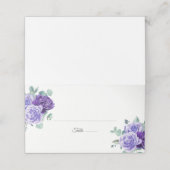 Paarse Bloom Eucalyptus Botanical Wedding Plaatskaartje (Buitenkant ongevouwen)