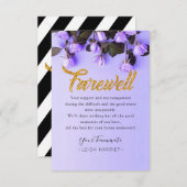 Paarse Bloom Floral-medewerker afscheidkaart Bedankkaart (Voorkant / Achterkant)