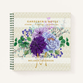 Paarse Bloom Gardeners Journal Sowing Planting Notitieboek
