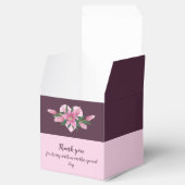 Paarse Blooming Lily Dank u wel/ Fijne verjaardag Bedankdoosjes (Geopend)