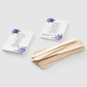 Paarse Blooms Eucalyptus Botanical Weddenprogramma Handwaaier (Niet-gemonteerd)