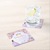 Paarse blos bloemenquinceañera kartonnen onderzetters (Insitu)