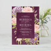 Paarse Blos Roze Bloemstuk All in One Primula Trou Kaart (Staand voorkant)