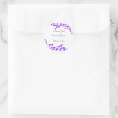Paarse Blossom Weddenschap Bedankt Ronde Sticker (Tas)