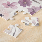 Paarse Blozende Roze Bloemen Legpuzzel (Zijkant)