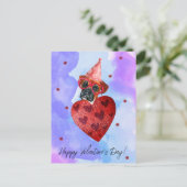 Paarse Blue Boxer Valentijnsdag Gift Dog Feestdagenkaart (Staand voorkant)